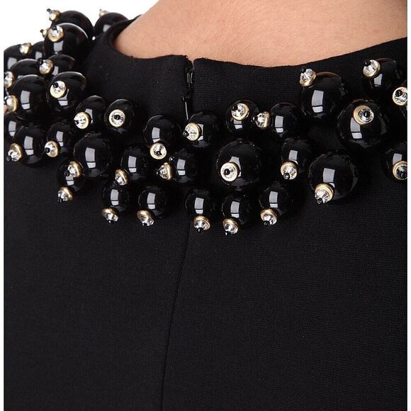 Diane von Furstenberg Dress Ceecee Beaded Shift Sleeveless Black 4 - Picture 6 of 13